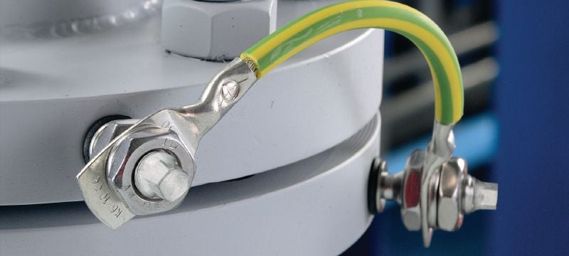 Perno ajustable S-BT-ER Perno roscado atornillado (acero inoxidable, rosca Whitworth) para conexiones eléctricas en acero en entornos altamente corrosivos Aplicaciones 1