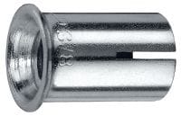 Anclaje insertable de rosca interna HDI-P Anclaje insertable de rosca interna corto, de colocación con herramienta, de alto desempeño (acero al carbono)