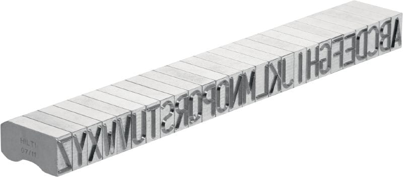 Sellos de estampado en acero X-MC S 8/12 Caracteres numéricos y alfabéticos anchos y de punta afilada para estampar identificaciones en metal