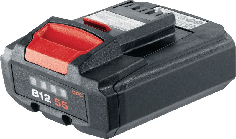 Batería B 12-55 de 12 V Batería de ion litio de 12 V y 5,0 Ah compacta y de alta capacidad, con 21 700 celdas mejoradas para ofrecer más trabajo por cada carga