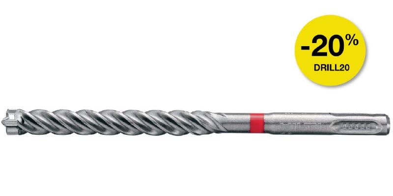 Broca para taladro con percusión imperial TE-CX (SDS Plus) Broca para taladro con percusión SDS Plus (TE-C) de alto desempeño para perforaciones de anclajes en concreto reforzado (sistema Imperial)