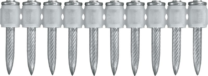 Clavos para acero secundario/Hormigón X-U MX (en tiras) Clavos en tiras de alto desempeño para la fijación en Hormigón y acero mediante herramientas de fijación directa con pólvora