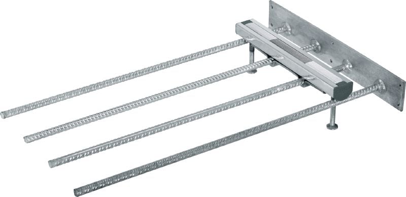 Carril embebido para la parte superior de la losa HAC-T Carriles de anclaje embebidos dentados de tamaños y longitudes personalizados para instalaciones en la parte superior de la losa capaces de soportar cargas 3D