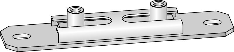 Conector deslizante de cruce doble MSG-UK Conector deslizante de cruce zincado para aplicaciones de calefacción y refrigeración de carga ligera