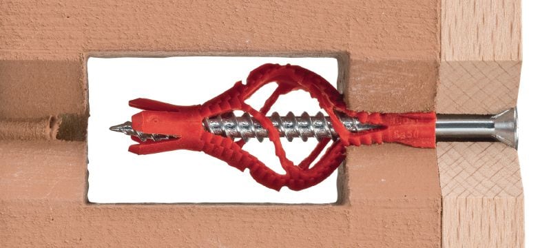 HUD-1 Taco de pared de plástico Tacos de pared de plástico universales económicos para una fijación ligera a paredes huecas y sólidas Aplicaciones 1