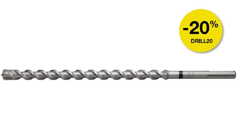 Broca para taladro con percusión métrica TE-Y (SDS Max) Broca para taladro con percusión SDS Max (TE-Y) de alta calidad que ofrece un alto desempeño de perforación en Hormigón reforzado (sistema métrico)