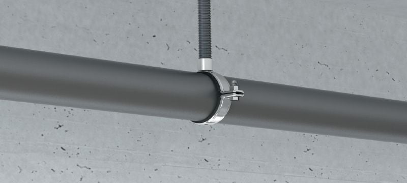 Abrazadera de tuberías de carga pesada MP-MXI Abrazadera de tuberías zincada con aislamiento acústico para aplicaciones de carga pesada extra Aplicaciones 1