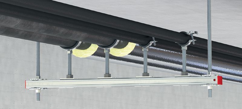 Abrazadera de tuberías de cierre rápido de carga ligera MP-L-I (con aislamiento acústico) Abrazadera de tuberías galvanizada de alta calidad con cierre rápido para aplicaciones ligeras y económicas Aplicaciones 1