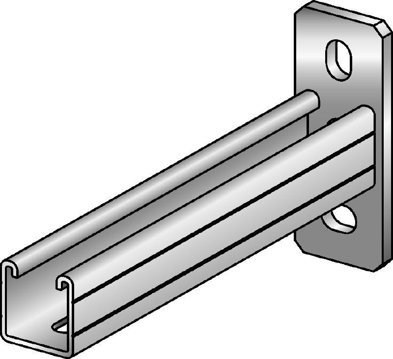 MQK-41/3 Soporte galvanizado de 41 mm de altura y 3 mm de espesor con carril de carga MQ individual