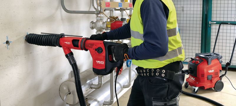 Sistema de aspiración del polvo TE DRS-Y Sistema de aspiración de polvo para tareas de perforación y cincelado en hormigón con los martillos perforadores SDS Max (TE-Y) de Hilti Aplicaciones 1