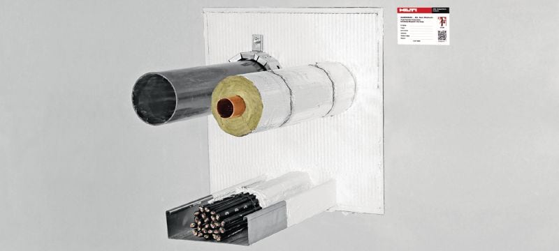 Panel intumescente CP 670 Sistema de panel de revestimiento intumescente con una amplia variedad de aprobaciones para sellado de aberturas medianas a grandes. Aplicaciones 1