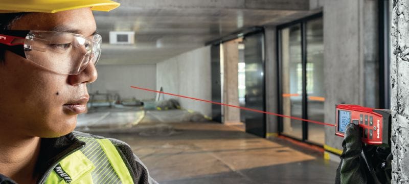 Medidor láser PD-I Medidor láser robusto con funciones de medición inteligente y conectividad Bluetooth para aplicaciones en interiores de hasta 100 m Aplicaciones 1